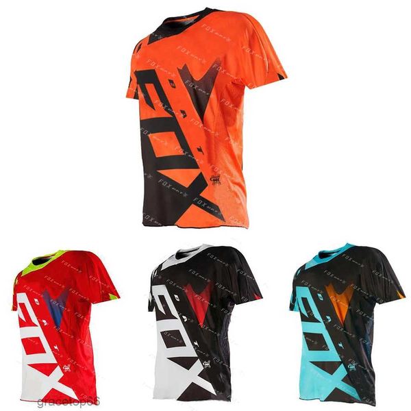 T-shirt da uomo Maglia da motocross Mtb Downhill Maniche corte Bat Fox Maglia da ciclismo da uomo Mountain Enduro Abbigliamento da bici Rsa8