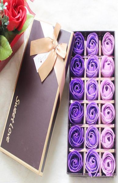 18 pezzi saponi rosa fiori confezionati forniture nuziali regali articoli per feste eventi bomboniere sapone da toilette accessori da bagno profumati3742752