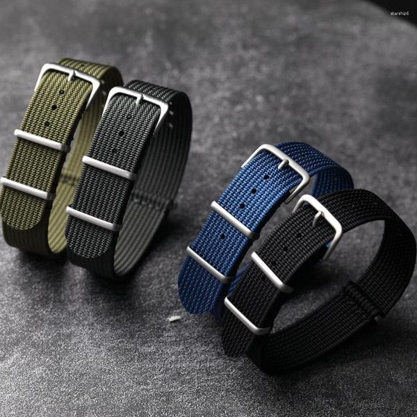 Assista Bandas Trançado Nylon Strap 20mm 22mm Preto Cinza Verde Azul G10 Soft Slim Men's Pulseira Resistente à Prova D 'Água