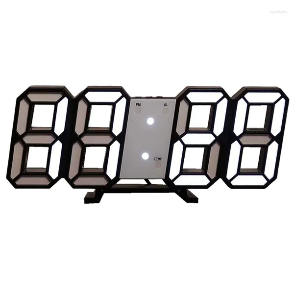 Orologi da parete Orologio digitale a LED 3D Luminoso USB multifunzionale Plug-in Decorazione elettronica per la casa Durevole