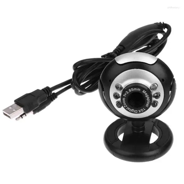 Videocamera Web 2.0 con webcam clip-on a 6 luci LED per desktop portatile