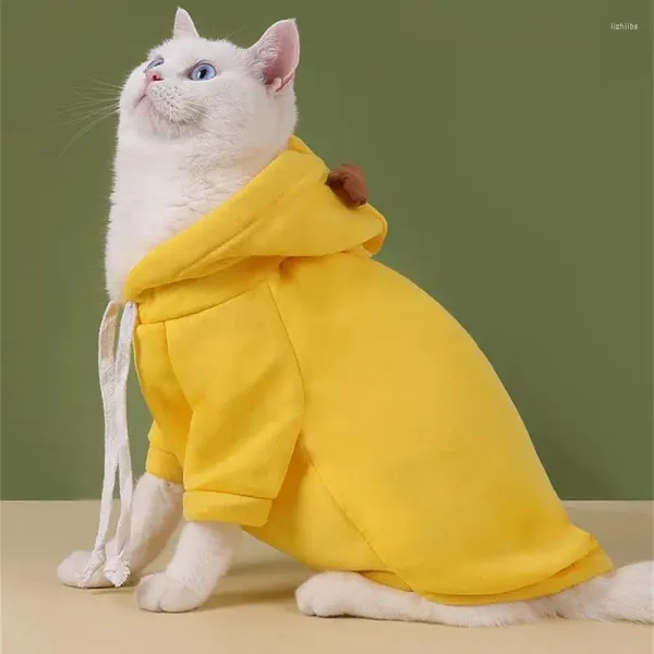 Abbigliamento per cani Felpa con cappuccio per animali domestici Materiali di alta qualità Vestibilità comoda Abbigliamento invernale per gatti Vestiti carini per rane Costume da amico peloso