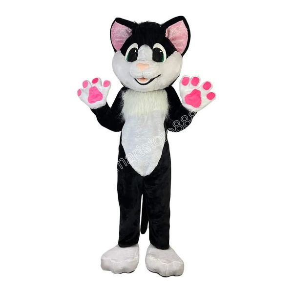 Hochwertiges Plüsch-Maskottchen-Kostüm mit schwarzer Katze, Karneval, Unisex-Outfit, Erwachsenengröße, Weihnachten, Geburtstag, Party, Outdoor-Verkleidung, Werbe-Requisiten