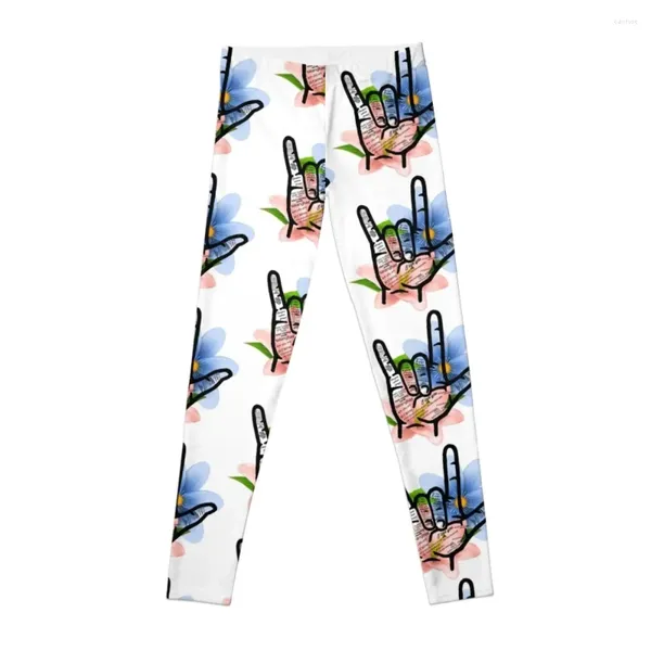 Pantaloni attivi ASL Segno Ti amo in 40 lingue diverse Leggings Sport per palestra Donna Donna