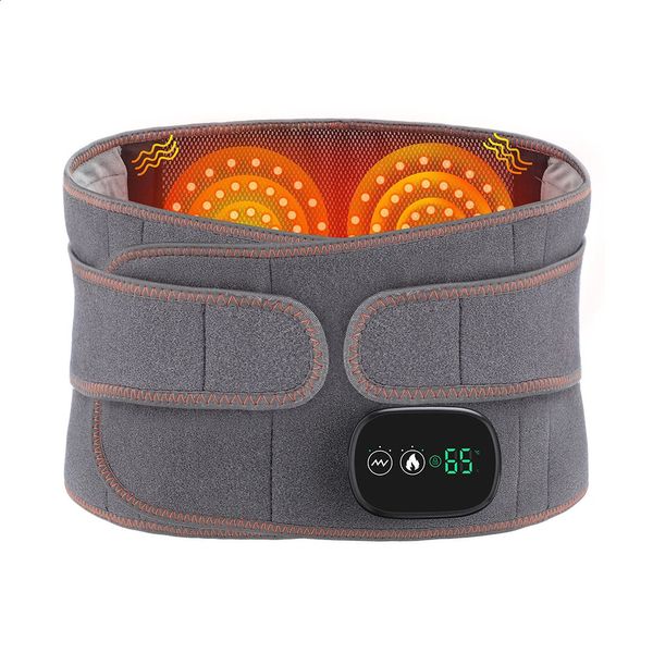 Riscaldamento a infrarossi Massaggiatore per la vita Cintura elettrica Vibrazione Luce rossa Compressione Supporto per la schiena lombare Brace Sollievo dal dolore Carica USB 240118
