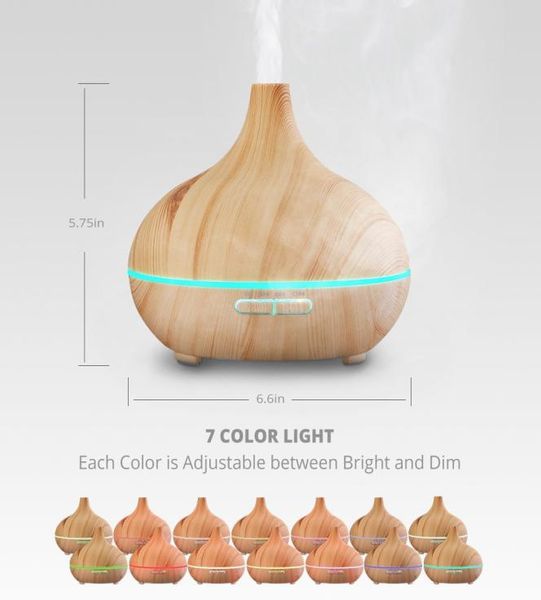 300 ml Cool Mist Aroma ätherisches Öl Diffusor Luftbefeuchter für Büro Zuhause Schlafzimmer Wohnzimmer Yoga Spa Holzmaserung DEC2897489243