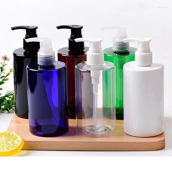 Aufbewahrungsflaschen 20 Stück 300 ml leere weiße, klare Shampoo-PET-Flasche mit eloxiertem Kunststoff-Emulsionspumpe, Duschgel, Kosmetikbehälter