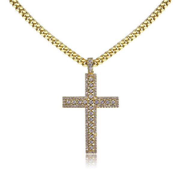 Kreuz Anhänger Halskette Micro Pave CZ Steine Ägyptischer Stil Gebet Hip Hop Anhänger Halskette Men039s Jewelry5245376