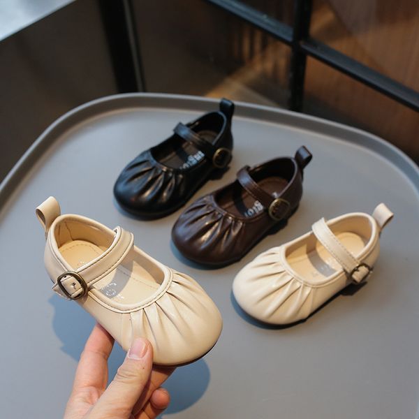 Kinder Schuhe 2024 Frühling Neue Koreanische Mädchen Schuhe Prinzessin Kleine Mädchen Kleid Schuhe Baby Mädchen Weiche Sohlen Kleinkind Schuhe Quadrat mund Schuh Einzel