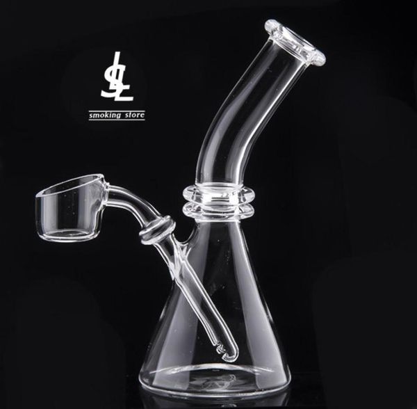 5039039 Raucherzubehör Quarzbecher Bong mit Seitentasche Banger Bend Oblique Bowl 343 Handraucherwerkzeug Wachsöl Hooka1018758