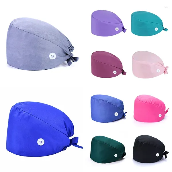 Berretti Tinta unita Berretto per scrub Cappelli in cotone regolabili Accessori uniformi Berretti da lavoro per negozio di bellezza unisex