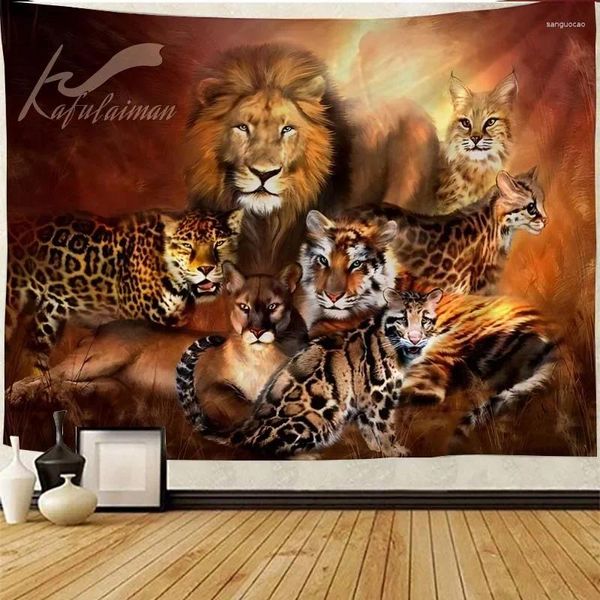 Arazzi Arazzo tigre Cultura del leone Decorazioni per la casa Regalo Animali Camera da letto Soggiorno Arte della parete Estetica
