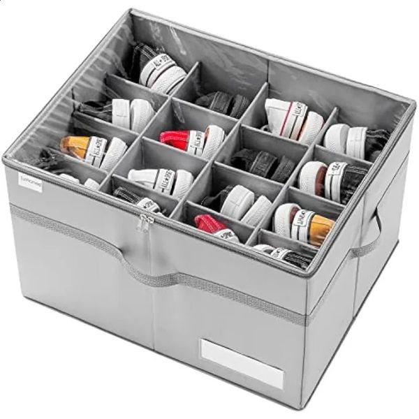 Органайзер для обуви LUVHOMEE для шкафа, подходит для 16 пар больших коробок, контейнеров для хранения, прозрачных складных контейнеров wBottom 240130
