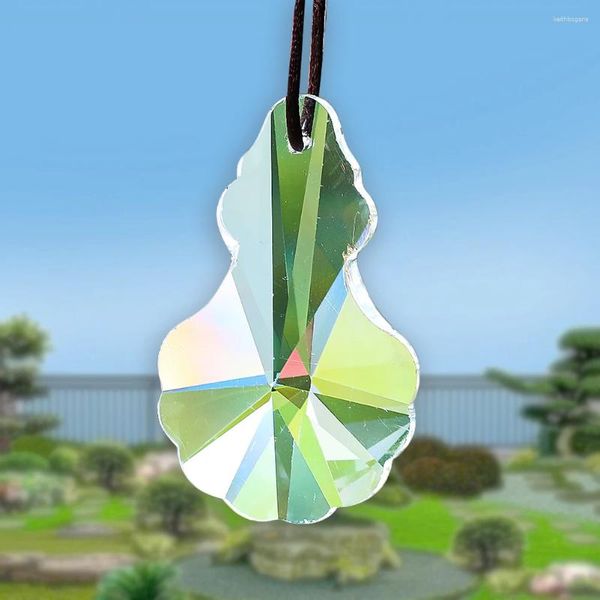 Lampadario di cristallo 1 pezzo pendente trasparente a forma di zucca prisma in vetro sfaccettato appeso per balcone con perline accessorio per tende