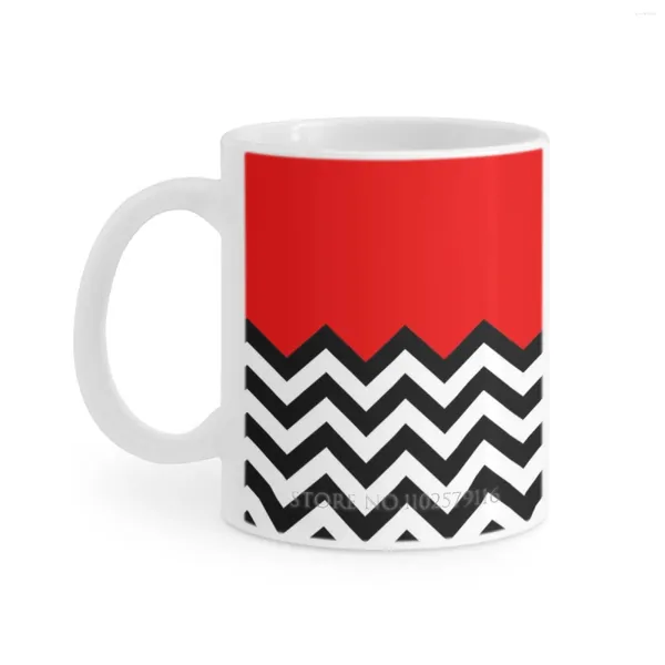 Canecas Twin Peaks-Black Lodge Padrão Caneca Branca Xícara de Café Chá Copos de Leite Presente de Aniversário Picos Fogo Caminhada Comigo David Lynch