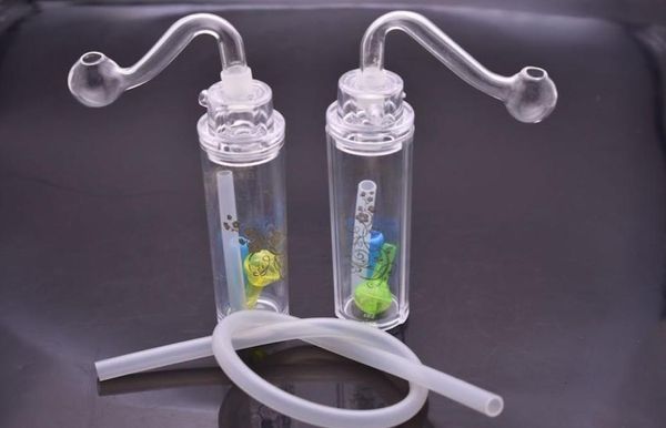 Mini-Kunststoff-Boden-Bong, Handgröße, Wasserpfeife, 10 mm, DAB-Ölbohrinsel-Bongs, tragbare Kunststoff-Raucher-Wasserpfeife mit 10 mm Ölbrennerrohr7754021