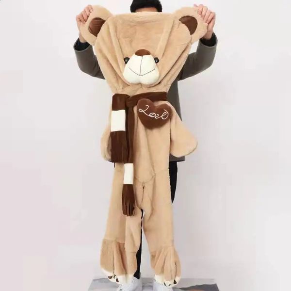 80-200 см гигантская плюшевая игрушка из кожи Тедди, мягкий большой шарф с животными, кукла-медведь, пустая подушка, подушка, кукла для мальчиков, подарки для девочек 240125