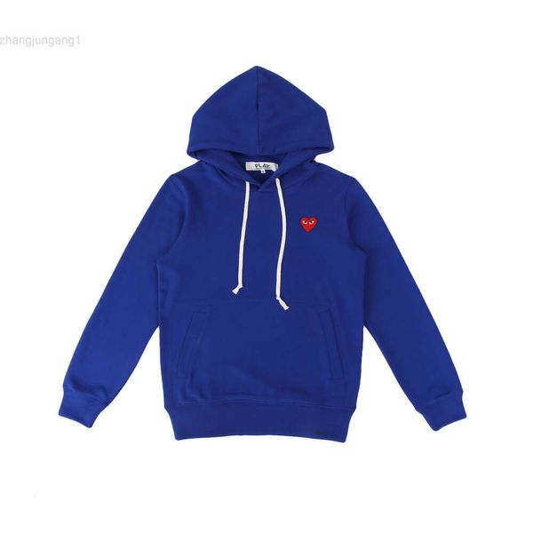 Desginer Cdgs Hoodie Commes Des Garcons Heyplay Modemarke Peach Heart Jacke 18 Jahre blauer Pullover Hoodie für Männer und Frauen, die rote Herzen lieben