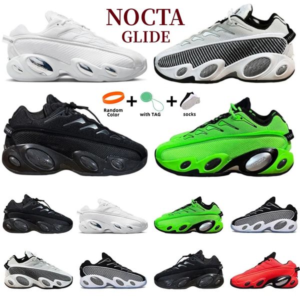Designers Nocta Glide Running Shoes Designer Sneaker Triplo Preto Branco Slime Verde Greve Brilhante Carmesim Hot Step Terra Homens Esportes Moda Sapatilhas 40-45 Top