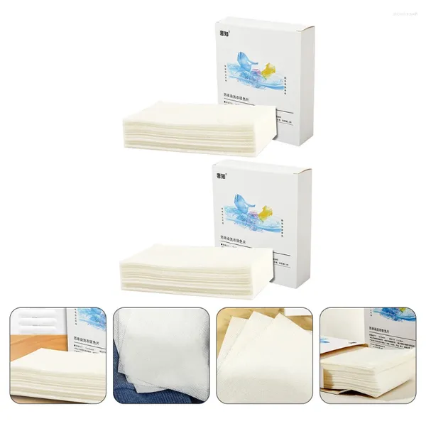 Dispensador de sabão líquido 2 caixas absorvente filme papel de absorção de cor para roupas coletor removedor de manchas proteção lavanderia tingimento não tecido