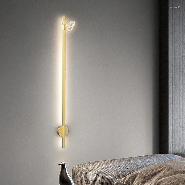 Wandleuchte Led Moderne Schmetterling Langes Licht Für Zuhause Schlafzimmer Wohnzimmer Studie Hintergrund Dekoration Einfache Wandleuchte Lampen