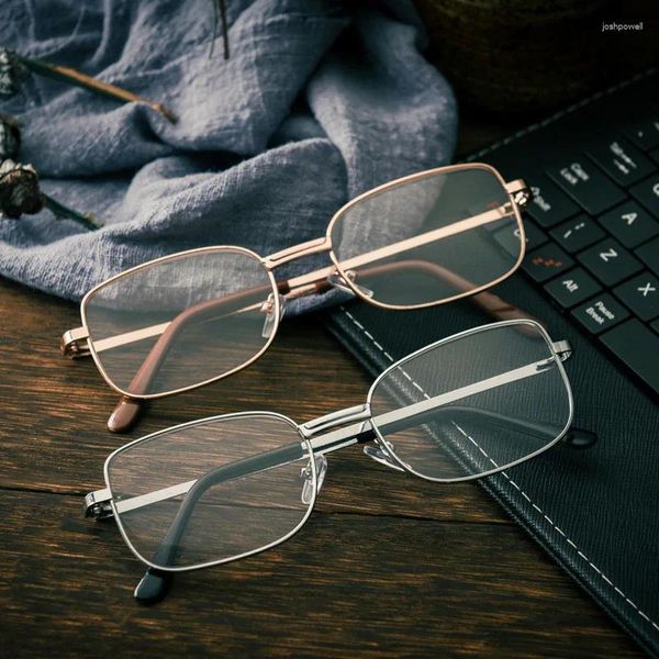 Óculos de sol realmente lente de vidro óculos de leitura homens mulheres quadrado quadro completo presbiópico anti-risco dioptria óculos 0 a 4.0