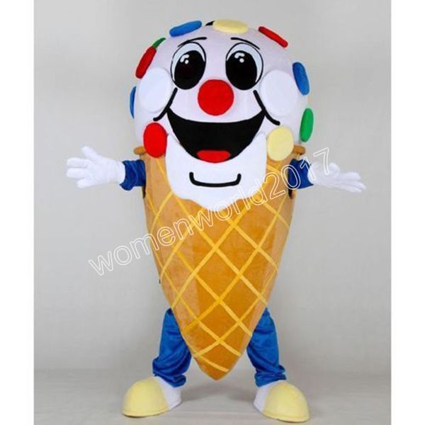 2024 Costume della mascotte del gelato Personaggio dei cartoni animati Abiti Vestito Taglia per adulti Vestito Compleanno Natale Carnevale Vestito operato per uomo Donna