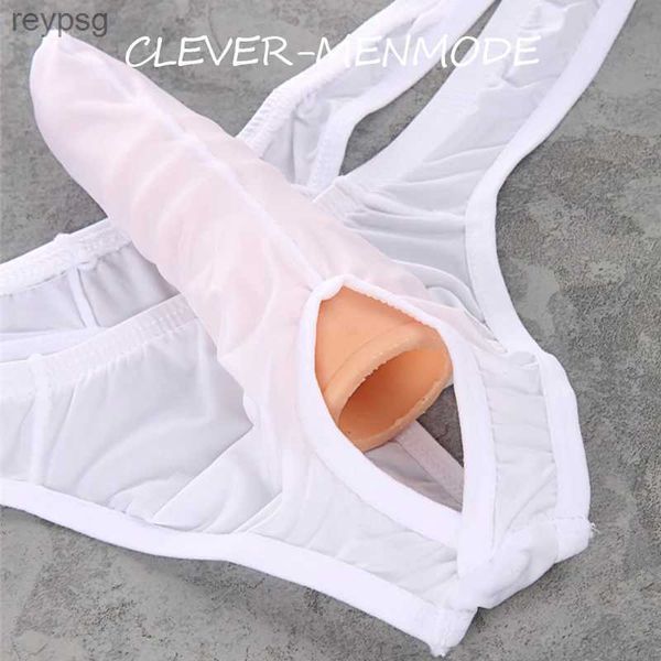 Slips Höschen Sexy Herrenunterwäsche Lange Elefantennase Penishülle Tanga G-String T-Rücken Crotchless Erotische Dessous Hombre Erwachsene 18+ YQ240215