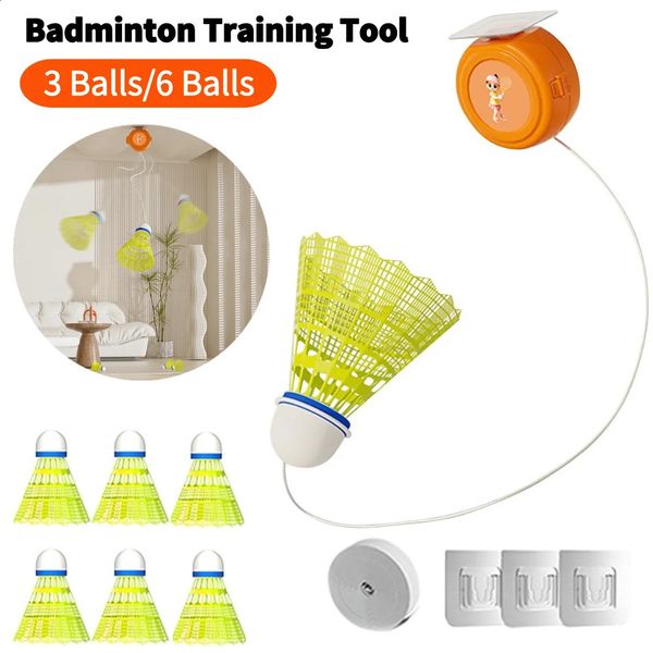 Equipamento de prática de treinador de badminton, dispositivo de rebote de autoestudo para crianças, adultos, exercício interno e externo 240202