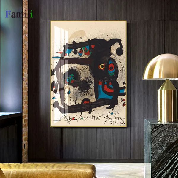 Joan Miro Affiche Vintage Soyut Suluboya Duvar Sanat Posterler ve Yazdırıyor Ünlü Tuval Boyama Oturma Odası Ev Dekorasyonu 240129