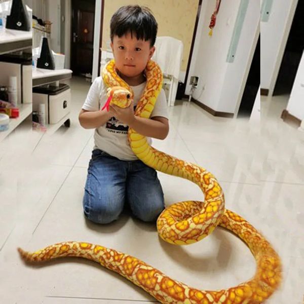 110 cm-300 cm Simulato Peluche Gigante Boa Lungo Farcito Serpente Peluche Amici Decorazione Della Casa Ragazzo Regalo 240130