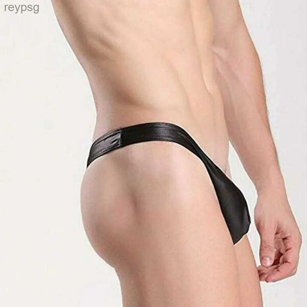 Cuecas masculinas sexy meia tanga bulge bolsa roupa interior masculina um lado jockstrap bikini sólido cuecas yq240215