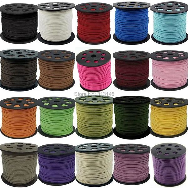 3mm 90 metros macrame trançado falso camurça cabo de couro rendas diy artesanal miçangas pulseira jóias fazendo linha plana corda corda 240202