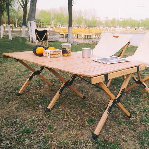 Móveis de acampamento aoliviya oficial faia noz ovo rolo mesa atacado ao ar livre mesas dobráveis e cadeiras portátil equipamento acampamento sólido