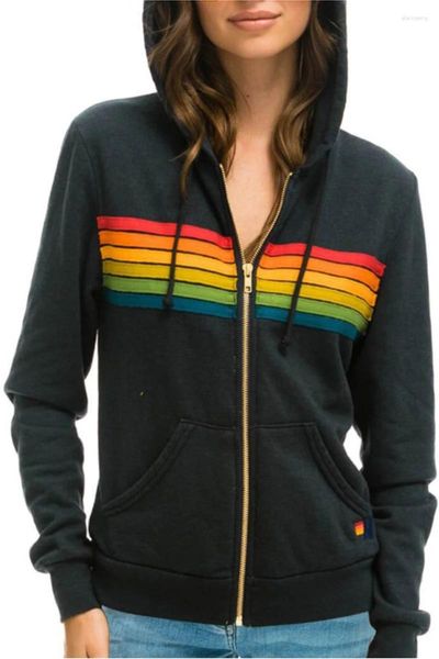 Women's Hoodies Unisex 5 Stripe Zip Hoodie Women Spazza Zip-up Sleeve Long Woman's Boy's Streetwear Felpette eleganti