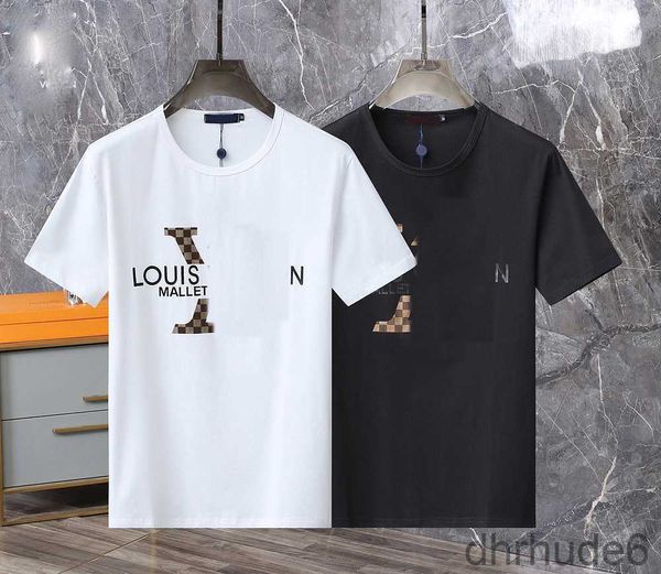 Novo 2024 moda masculina camisa polo de manga curta designer chefe luxo lapela carta de alta qualidade topo casual negócios magro ajuste camisetas topos.