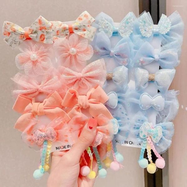 Saç Aksesuarları Çiçek Bebek Heapear İnci Prenses Kore tarzı Barrette Çocuklar Saçpin Bowknot Set Kız