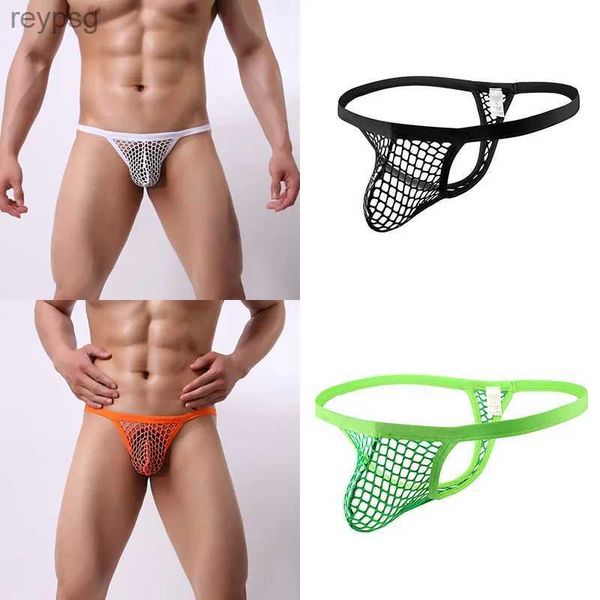 Slip Mutandine Sexy Completa Trasparente A rete Mens G String Mini Vita bassa Perizoma Gay Prospettiva Mutande erotiche YQ240215