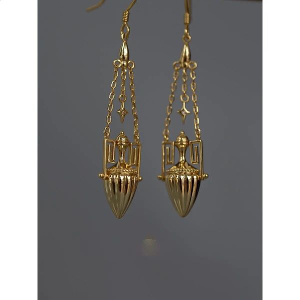 Luxus Designer Ägypten Indische Türkische Vintage Quaste Lange Ohrhänger Ohrring Bvzantine Stil Baumeln Ohrring Schmuck 240124