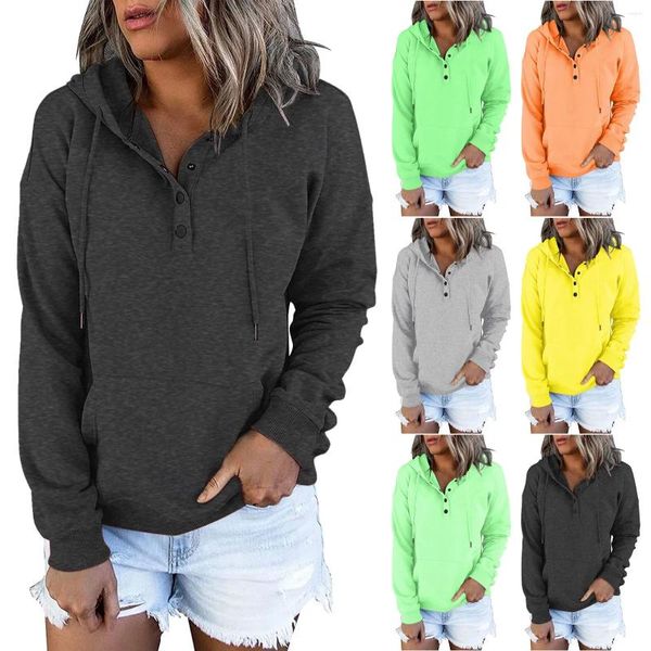 Felpe con cappuccio da donna tinta unita manica lunga felpa con cappuccio casual pullover da donna tunica con cerniera felpe invernali da donna e