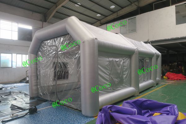 10x6x4mh (33x20x13.2ft) Ücretsiz Hava Gemi Kapıya Açık Dış Hava Aktiviteleri Taşınabilir Şişme Boya Sprey Booth Araba İş İstasyonu Çadır Satılık