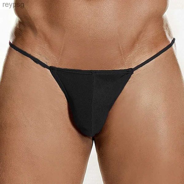 Cuecas calcinhas masculinas tanga erótica sexy bulge bolsa g-strings tangas cor sólida cintura baixa gay jockstrap lingerie yq240215