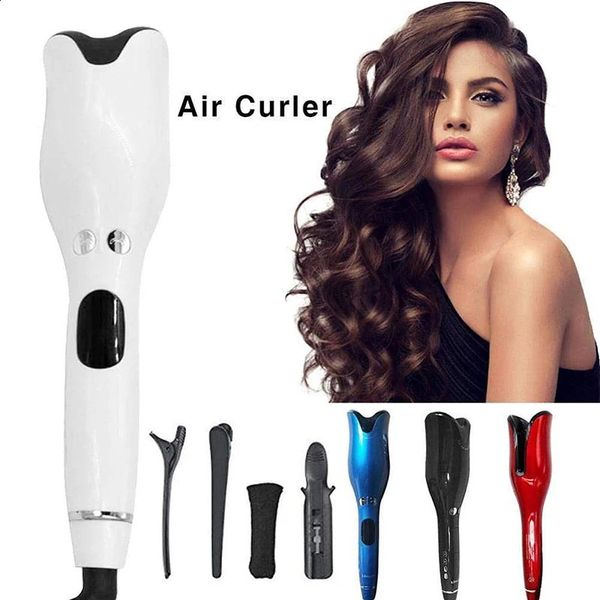 Multiautomático modelador de cabelo botão curling ferro íon negativo cerâmica rotativa onda rolo mágico rotação varinha estilo ferramenta 240126