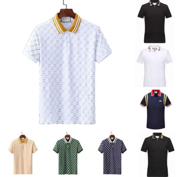 2024 Mens Designers Exclusivos Polos Camisas para Homem High Street Itália Bordado Garter Cobras Pequenas Abelhas Impressão Marcas Roupas Cottom Moda 888vvv