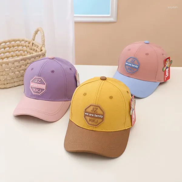 Шариковые кепки 2024, весенняя кепка для мальчиков и девочек, бейсбольная шляпа, летняя регулируемая детская шапка с надписью Snapback, уличная детская фиолетовая детская солнцезащитная кепка