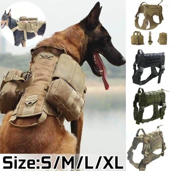 Vestuário para cães durável arnês de nylon tático militar colete de trabalho para animais de estimação treinamento médio grande cães expansão ao ar livre