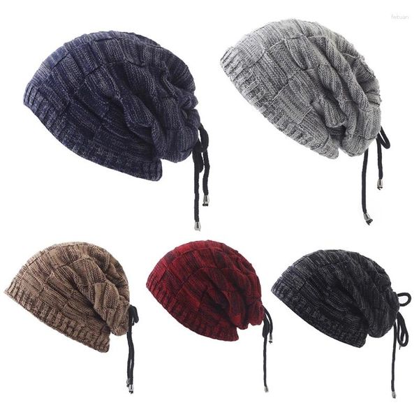 Boinas inverno pescoço gaiter multi-purpose malha gorro chapéu falso velo forrado círculo cachecol