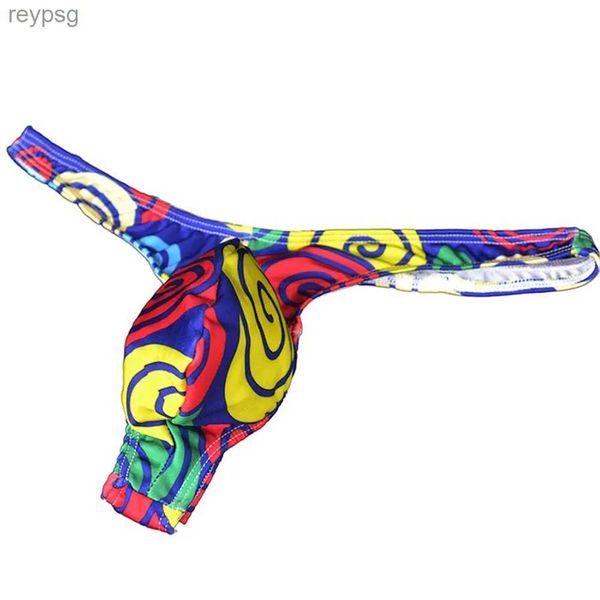 Slip Mutandine Novel Mens Bikini Costumi da bagno Cerchio Stampato Sexy Maschio G String Grande Pene Pouch Biancheria intima Migliora Cock Thongs YQ240215