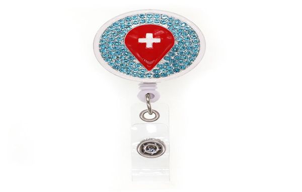 10 pz Gocce Rosse Di Sangue Con Porta Badge ID Retrattile A Forma Rotonda Per Accessori Medici Infermiera Bobine Di Badge Con Clip6558361