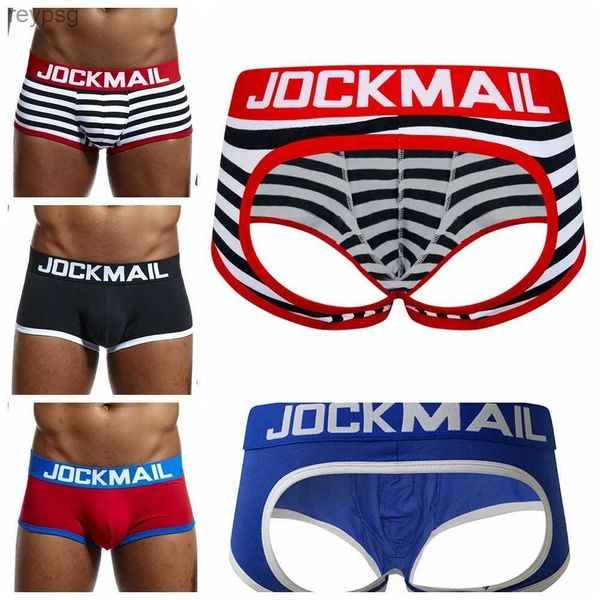 Slip Mutandine Uomo Jockstraps Intimo uomo Gay Perizoma Uomo Boxer Pantaloncini Mutande Slip Custodia in cotone sexy Cuecas Perizoma G String YQ240215